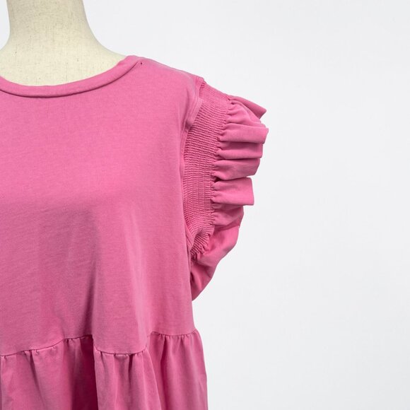 English Factory Plus Size Bubblegum Pink Flutter Sleeve Dress - 3X - Picture 2 of 9